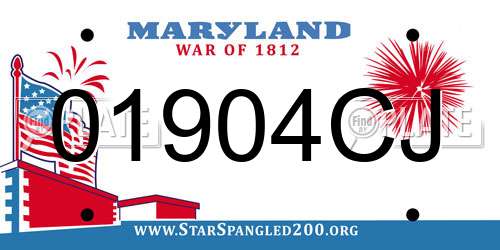 01904CJ Maryland License Plate