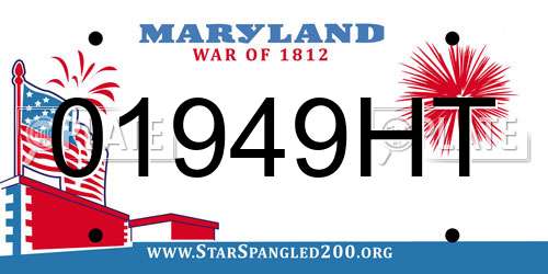 01949HT Maryland License Plate