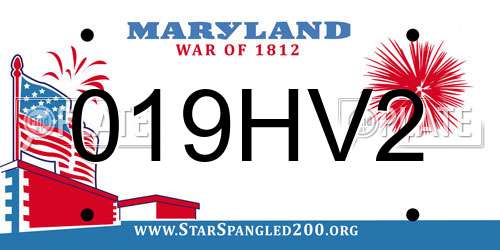 019HV2 Maryland License Plate