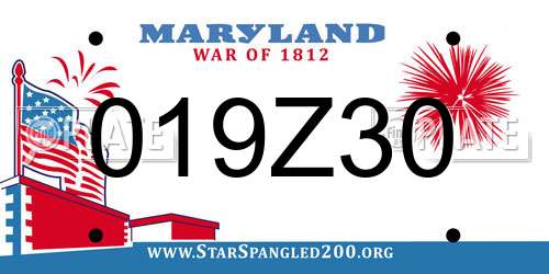 019Z30 Maryland License Plate
