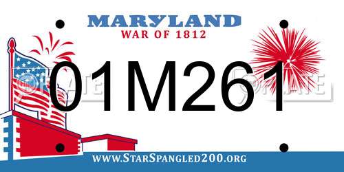 01M261 Maryland License Plate