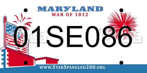 01SE086 Maryland License Plate