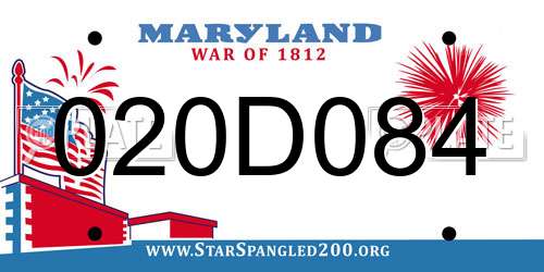 020D084 Maryland License Plate