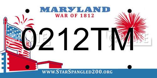 0212TM Maryland License Plate