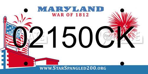02150CK Maryland License Plate