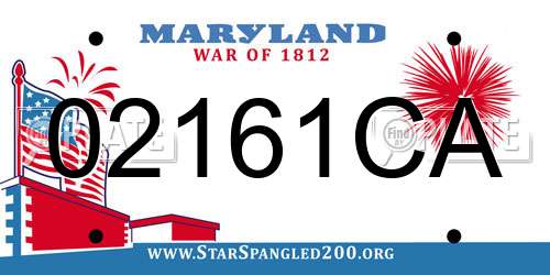 02161CA Maryland License Plate