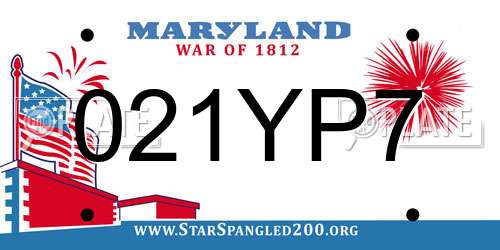 021YP7 Maryland License Plate
