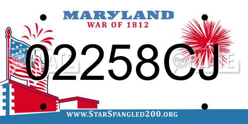02258CJ Maryland License Plate