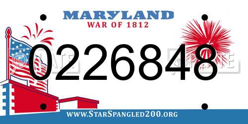 0226848 Maryland License Plate