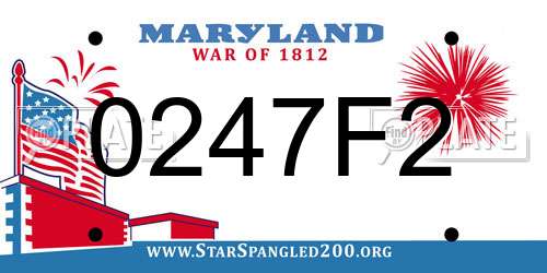 0247F2 Maryland License Plate