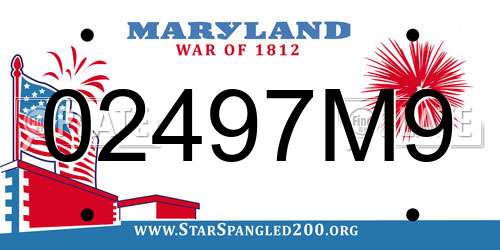 02497M9 Maryland License Plate