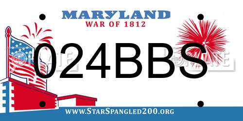 024BBS Maryland License Plate