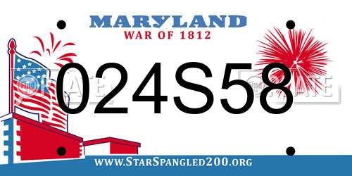 024S58 Maryland License Plate