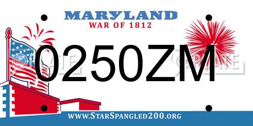 0250ZM Maryland License Plate