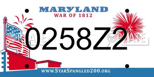 0258Z2 Maryland License Plate