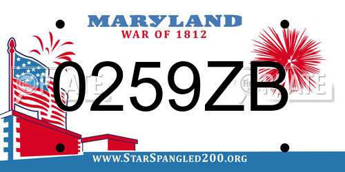 0259ZB Maryland License Plate