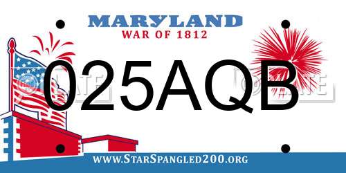 025AQB Maryland License Plate