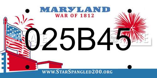025B45 Maryland License Plate
