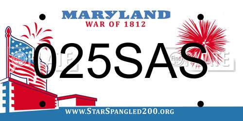 025SAS Maryland License Plate