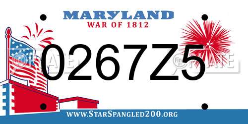 0267Z5 Maryland License Plate
