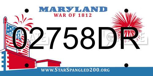 02758DR Maryland License Plate