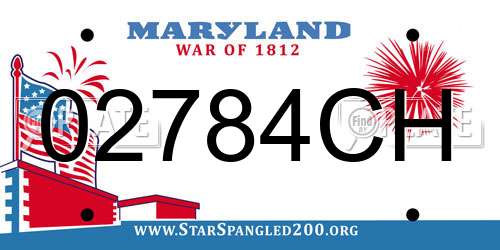 02784CH Maryland License Plate