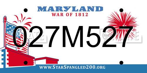 027M527 Maryland License Plate