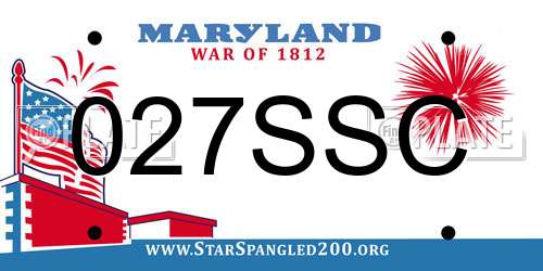 027SSC Maryland License Plate