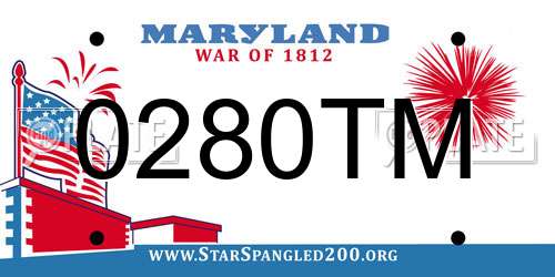 0280TM Maryland License Plate