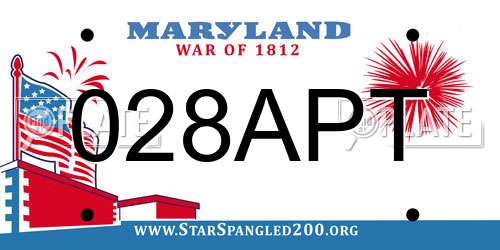 028APT Maryland License Plate