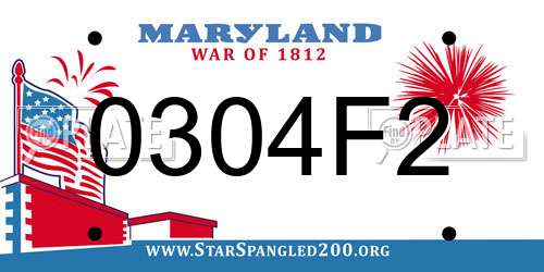 0304F2 Maryland License Plate