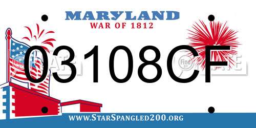 03108CF Maryland License Plate
