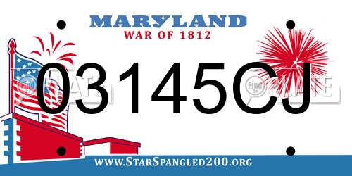 03145CJ Maryland License Plate
