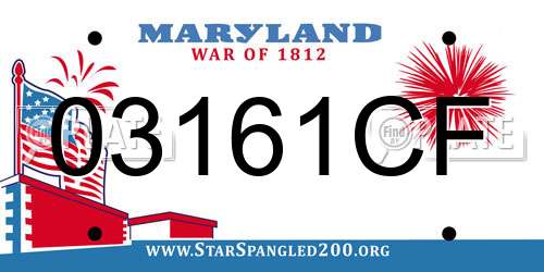 03161CF Maryland License Plate