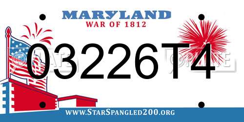 03226T4 Maryland License Plate