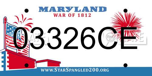 03326CE Maryland License Plate