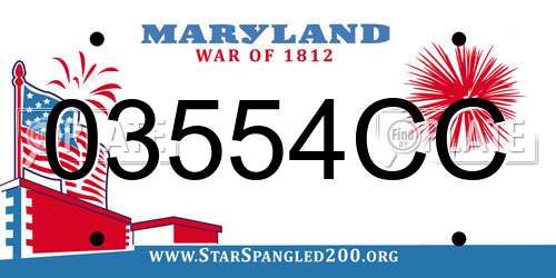 03554CC Maryland License Plate