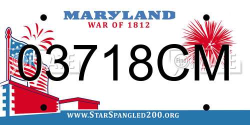 03718CM Maryland License Plate