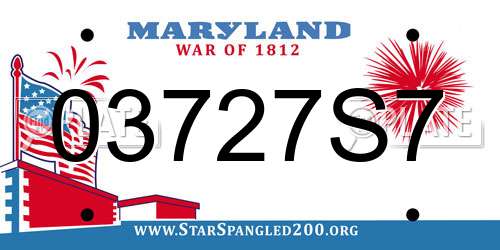 03727S7 Maryland License Plate