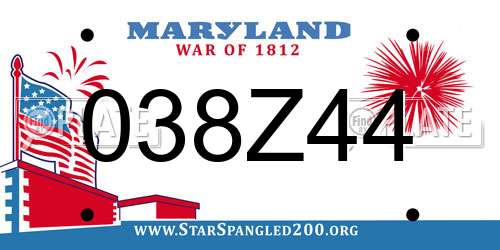 038Z44 Maryland License Plate