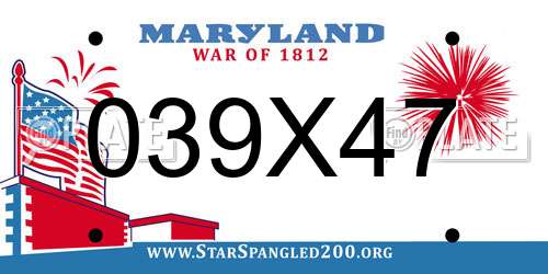 039X47 Maryland License Plate