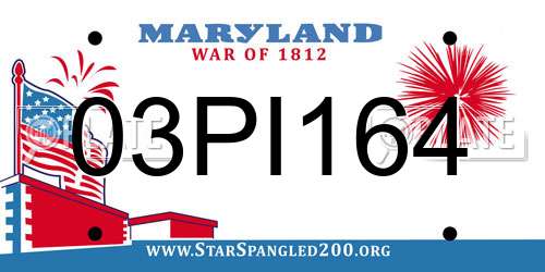 03PI164 Maryland License Plate