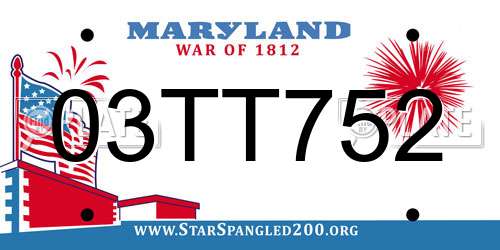 03TT752 Maryland License Plate