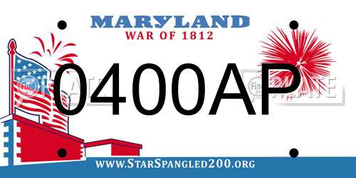0400AP Maryland License Plate