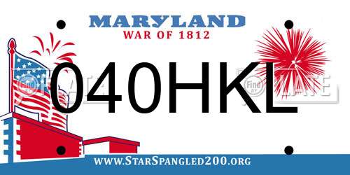 040HKL Maryland License Plate
