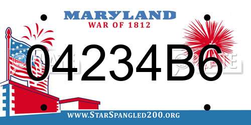 04234B6 Maryland License Plate