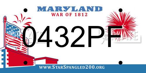 0432PF Maryland License Plate