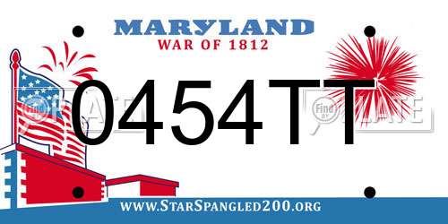 0454TT Maryland License Plate