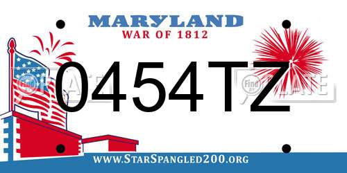 0454TZ Maryland License Plate