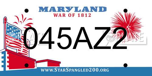 045AZ2 Maryland License Plate